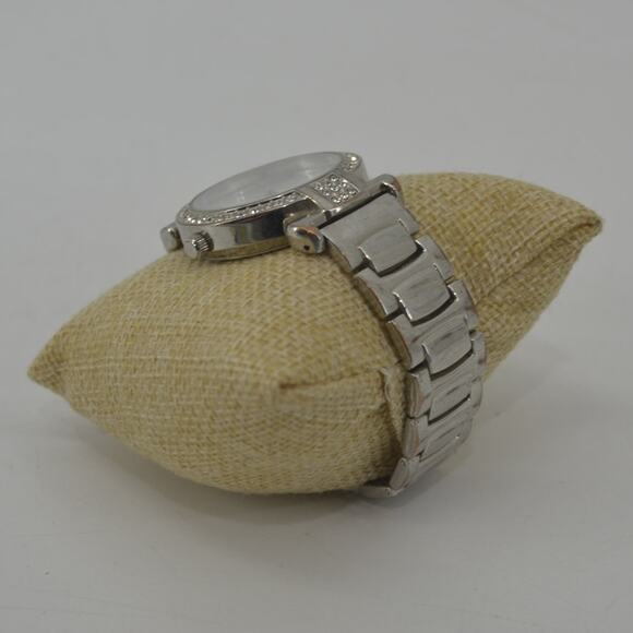 NY&C Stainless Steel Womens Analog Rhinestone Watch Silver - Picture 7 of 13